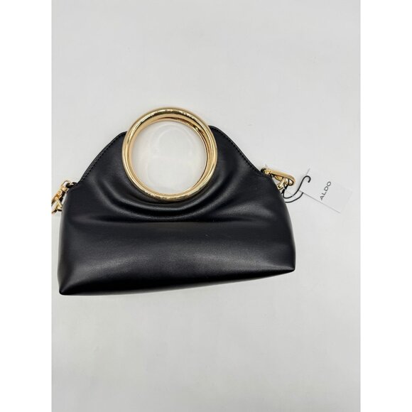 ALDO Kelhanix faux-leather women's round top handle satchel - Black / Gold - Picture 6 of 10